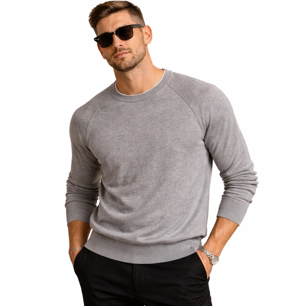 Art of Rhetoric Mens XL Charcoal Grey‎ Heathered Cotton Crewneck Raglan Sweater